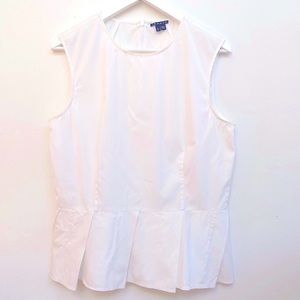 Theory White Cotton Peplum Top. Size L